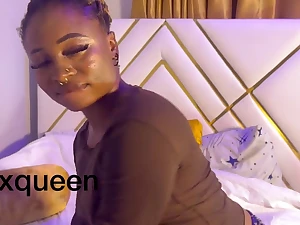 Black spread out moans hard while getting will not hear of pussy drilled in doggystyle